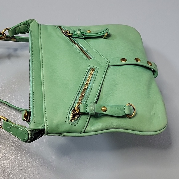SABINA NewYork  Genuine Green Leather Crossbody Bag . - Picture 5 of 17
